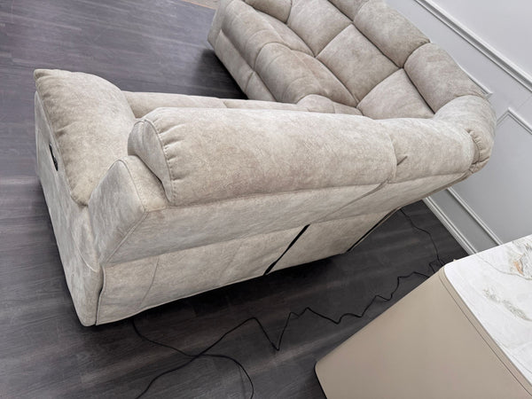 Moreno Large Corner Plush Velvet Set Power Recliner