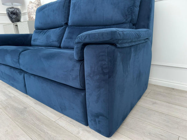 G Plan Harper Plush Indigo Premium Velvet Static 3 Seater + Armchair RRP £3,952