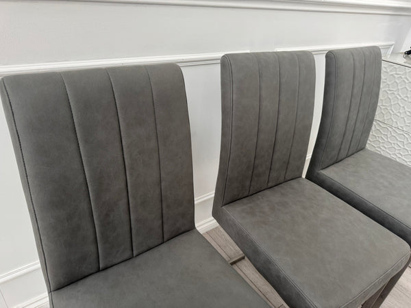 Furniture Village Grigio Grey Suede Dining Chairs