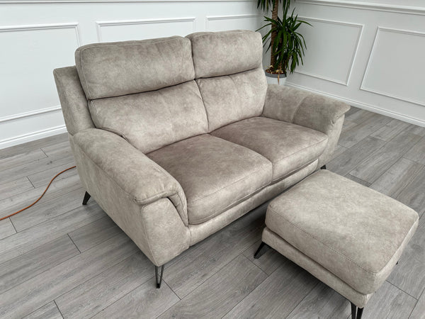 Contempo 2 Seater Sofa Champagne Soft Fabric Velvet