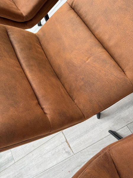 Njord Swivel Dining Chairs Rust Fabric