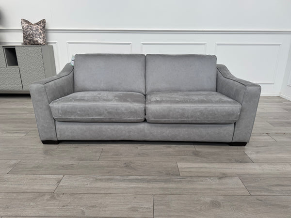 Optimus 3 Seater Sofabed Sofa Silver Grey Microfibre