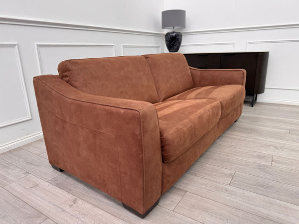 Optimus Tan Brown Fabric 3 Seater Pull Out Sofa Bed