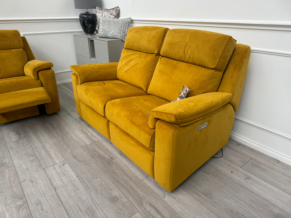 Thornbury/Harper 2+2 Seater Sofa Set Power Recliner Mustard RRP £7590