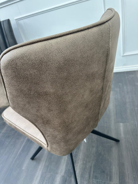 Aydin Brown Faux Leather Swivel Dining Chair (Choose Quantity)