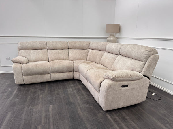 Moreno Large Corner Plush Velvet Set Power Recliner