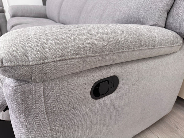 Touch 3 & 3 Seater Power Recliner Grey Fabric Sofa Set