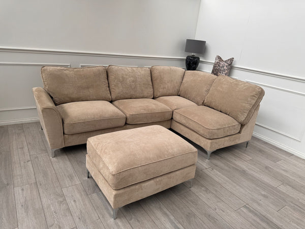 Legend Fabric Terminal End Corner Sofa Footstool Mushroom