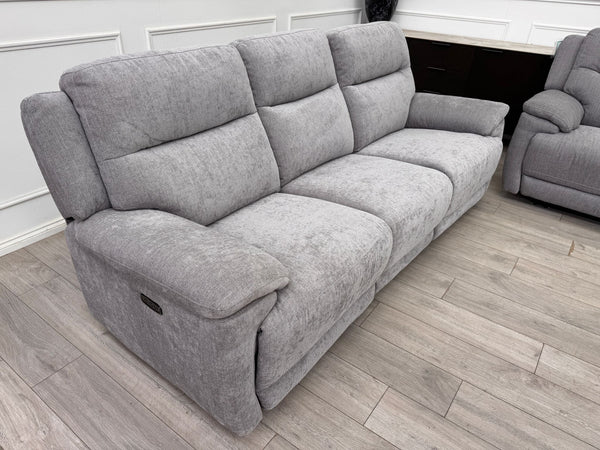 Touch 3 & 3 Seater Power Recliner Grey Fabric Sofa Set