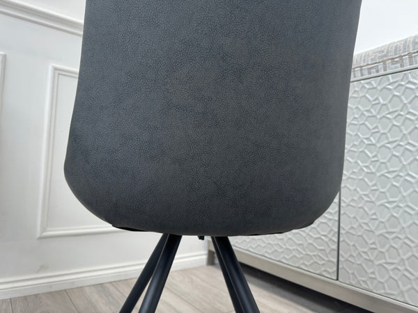 Ion Charcoal Grey Suede/Microfibre Pair of Dining Chairs