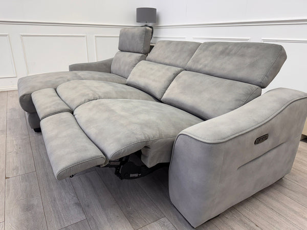 Xavier 3 Seater Fabric Power Recliner Chaise End Sofa L Shape Corner