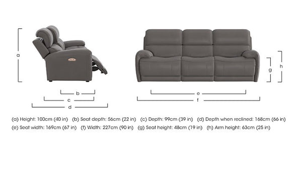 Link Saddle Fabric Blue 3 Seater & Armchair Power Recliner Sofa Set