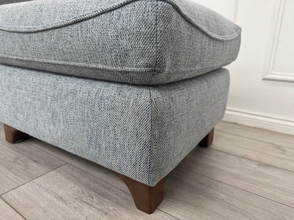 G Plan Jackson Duck Egg Blue Woven Fabric Footstool / Pouffe