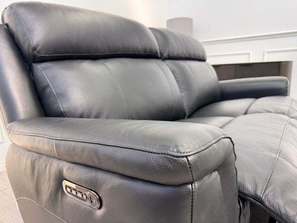 La-Z-Boy Paris 3 Seater Black Leather Power Recliner Sofa
