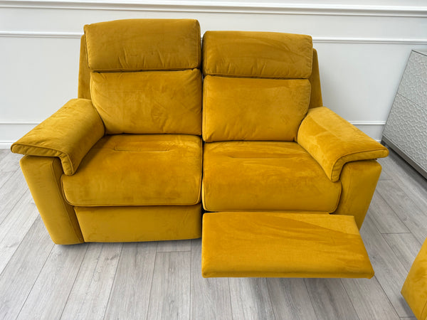 Thornbury/Harper 2+2 Seater Sofa Set Power Recliner Mustard RRP £7590