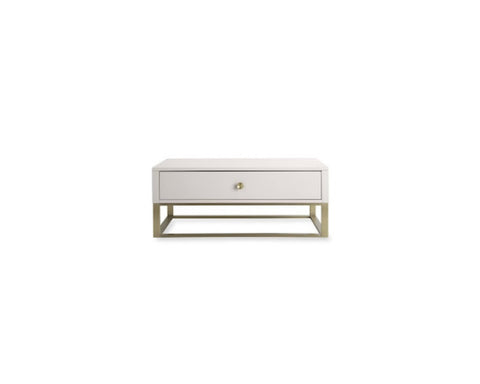 Designer Fosse Coffee Table - High Gloss Taupe/Golden Legs