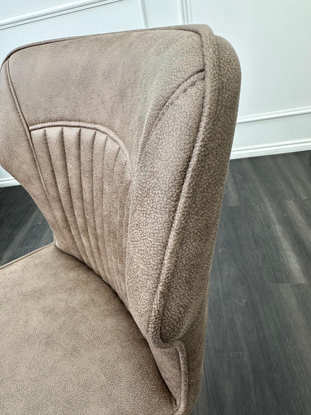 Aydin Brown Faux Leather Swivel Dining Chair (Choose Quantity)