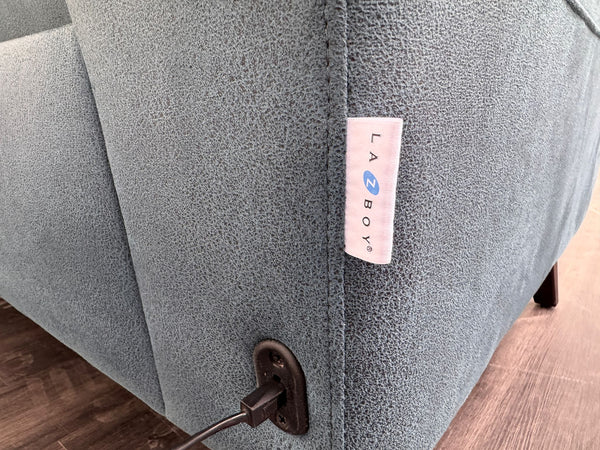 La Z Boy Bella 3 Seater Blue Fabric Power Recliner