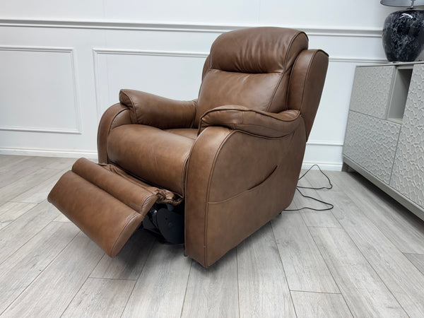 Parker Knoll Boston Leather Lift and Rise Recliner Armchair Brown Leather RRP £3445