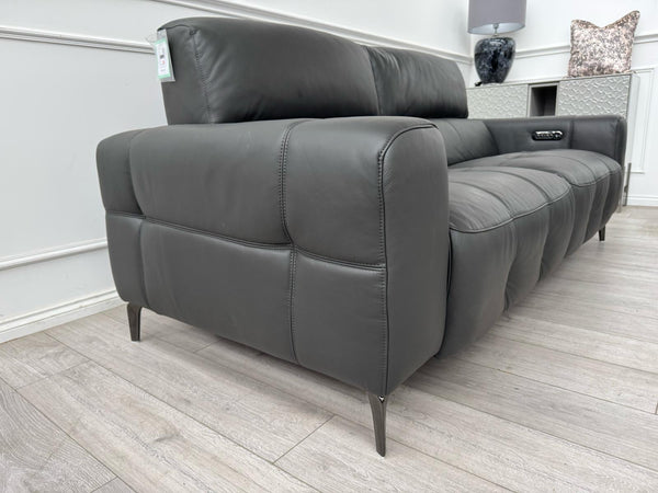 New York Power Recliner 3&2 + Armchair Sofa Set Grey Leather