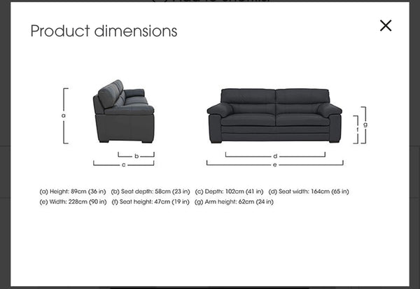 Cozee Dark Grey Leather 3+2 Seater Sofa Set
