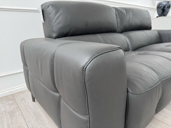 New York Power Recliner 3&2 + Armchair Sofa Set Grey Leather