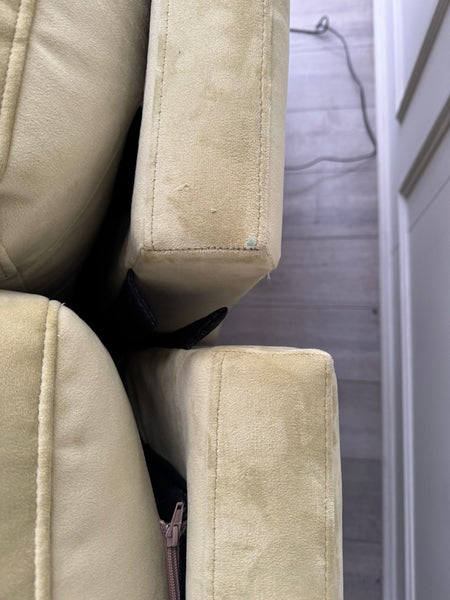 G Plan Thornbury 3 Seater Sofa Olive Velvet Power Recliner & Headrest & Lumbar