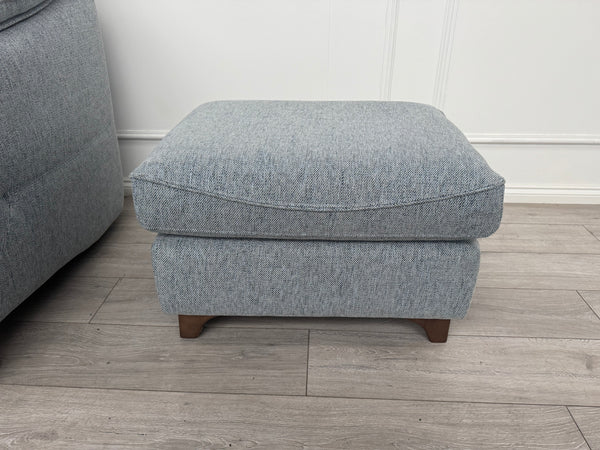 G Plan Jackson Duck Egg Blue Woven Fabric Footstool / Pouffe