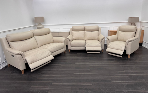 La Z Boy Kenzie Leather 3 & 2 Seater & Armchair Power Recliner Sofa Set