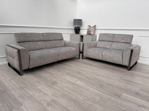 Gisella Grey 3 + 2 Seater Sofa Set Adjustable Headrests