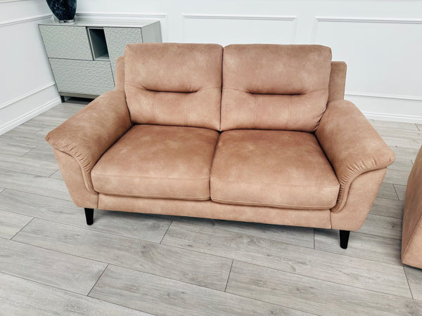 2 Seater Sofa in Beige/Camel Soft Fabric