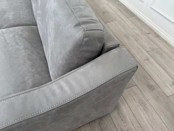 Optimus 3 Seater Sofabed Sofa Silver Grey Microfibre