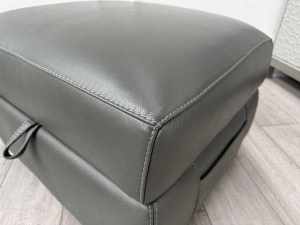 Furniture Village COZEE Elephant Grey Leather Storage Footstool