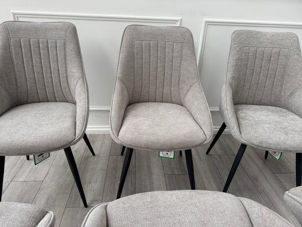 Crete Swivel Dining Chairs Taupe Fabric