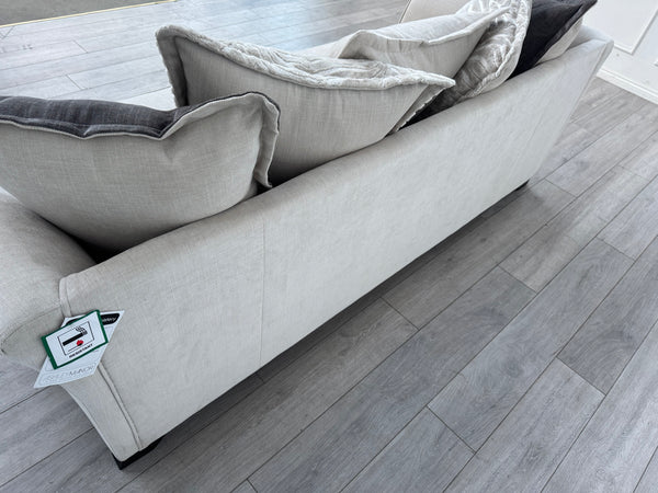 Sasha 4 Seater Sofa Pillow Back Cream Fabric Grand Sofa