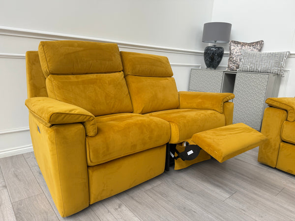 Thornbury/Harper 2+2 Seater Sofa Set Power Recliner Mustard RRP £7590