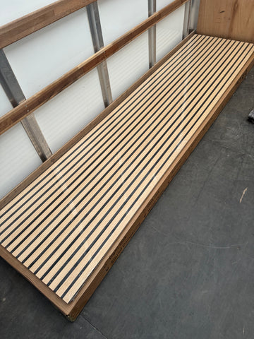 Acoustic Slat Wood Wall Panel Modern Interior Media Wall - White Oak 2.4m x 0.6m