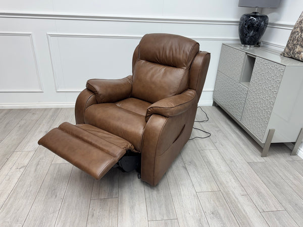 Parker Knoll Boston Leather Lift and Rise Recliner Armchair Brown Leather RRP £3445