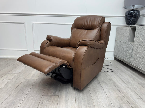 Parker Knoll Boston Leather Lift and Rise Recliner Armchair Brown Leather RRP £3445