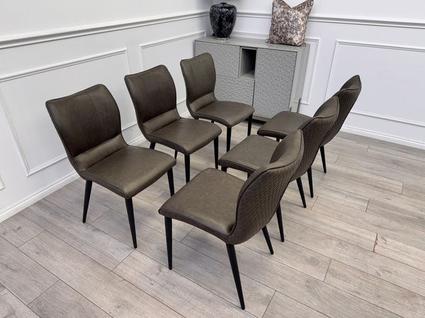 Murcia Grey Faux Leather Dining Chairs (Choose Quantity)