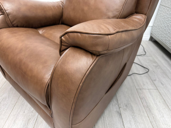 Parker Knoll Boston Leather Lift and Rise Recliner Armchair Brown Leather RRP £3445