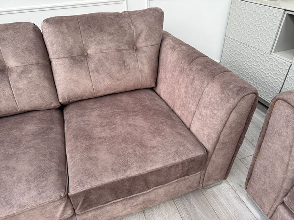 FURNITURE VILLAGE ARIANA 2+2 Seater Sofa Set Classic Back Dapple Chocolate