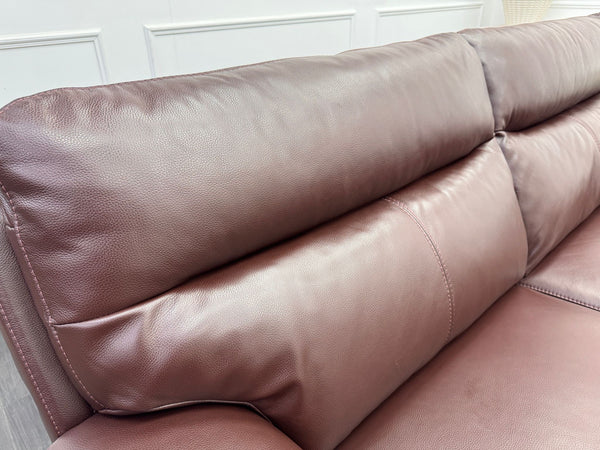 Brown Leather 3 & 2 Seater & Armchair Static Sofa Set