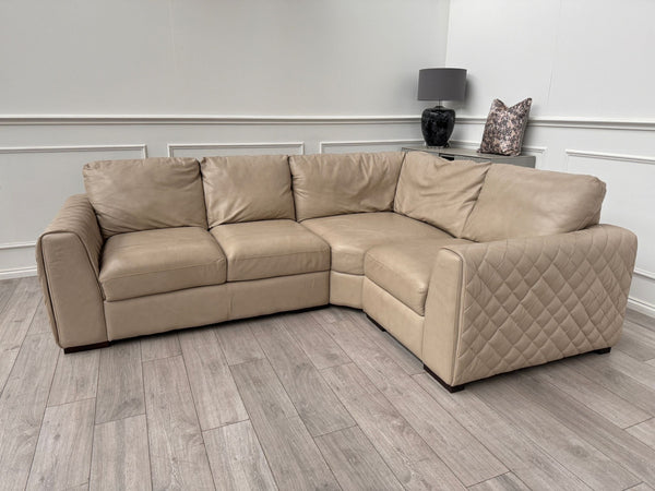 Mazzini Corner Sofa Dakota Ice Cream Leather 3/CNR/1