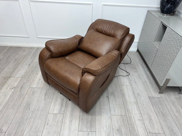 Parker Knoll Boston Leather Lift and Rise Recliner Armchair Brown Leather RRP £3445