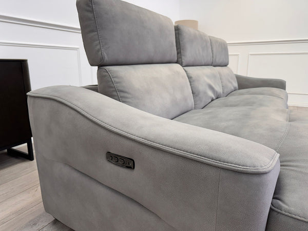 Xavier 3 Seater Fabric Power Recliner Chaise End Sofa L Shape Corner