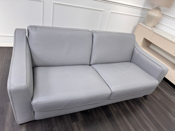 Optimus Grey Leather 3 Seater Sofa Bed Mattress Supplied