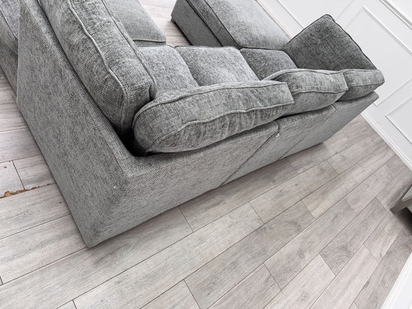 Ugo Small U Shape Grey Fabric Corner Sofa
