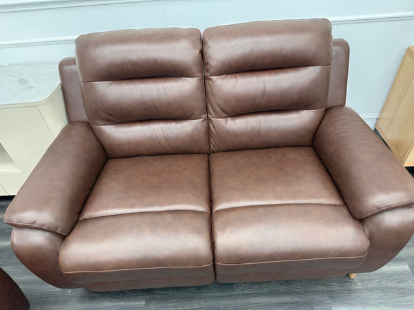 Lazyboy Stafford Brown Leather 3 & 2 Static Sofa Set