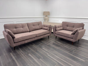 French Connection Zinc Mocha 4 Seater Sofa and Cuddle Loveseat Chair Sofa Set